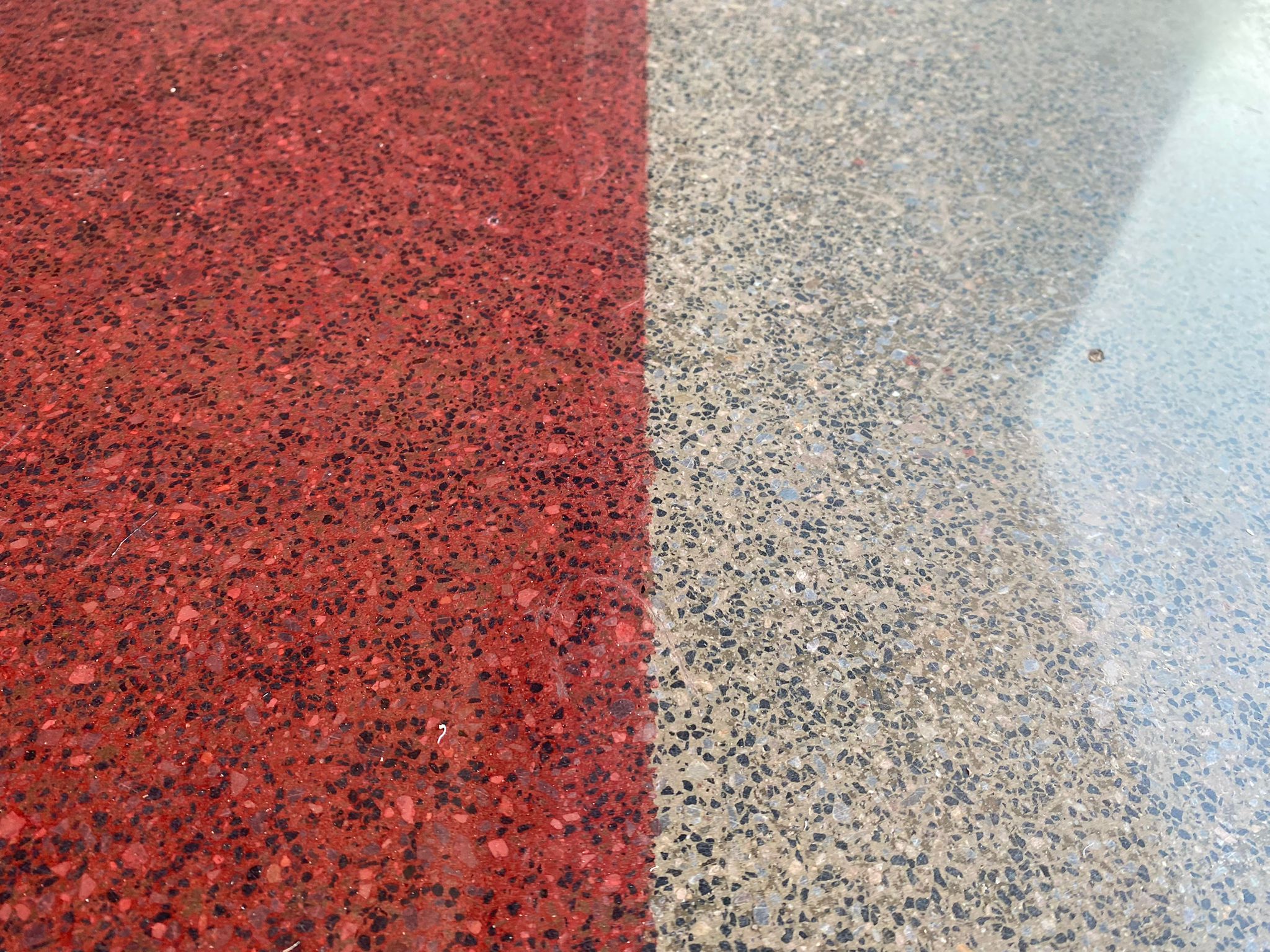 Renkli beton parlatma uygulaması